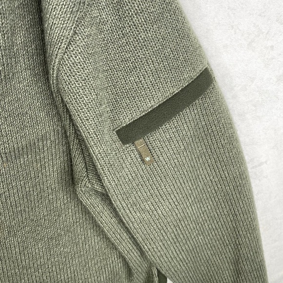Woolrich Olive Green Full Zip Heavy Weight Long Sleeve Knit Coat Mens Size Large - Picture 2 of 7